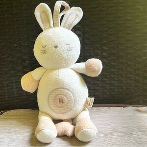 Organic Cotton Bunny Plush Musical Baby Crib Pull Toy Cottonbebe